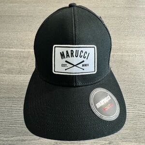 MARUCCI Youth Logo Patch Trucker Snapback Hat Black One Size New